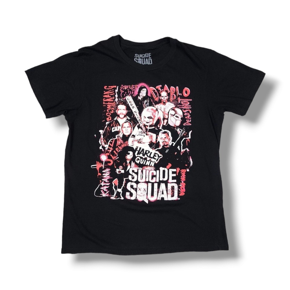 Suicide Squad Black Large Front Graphic T-Shirt Men's Size‎ Medium